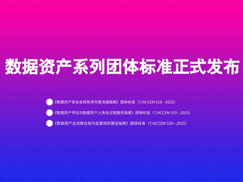 中道恒福牵头编制的数据资产系列团体标准正式发布